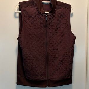 Ted Baker London Burgundy Quilted Sleeveless Zip Front Vest